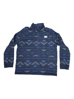 Aztec Fleece Jacket The North Face Geometric Pullover Quarter Zip Xl Navy Blue